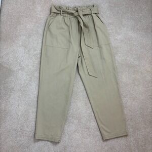 Steve Madden Khaki Paperbag Waist Belted Pants Size L NWOT